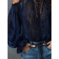 thumbnail image 4 of Women's Autumn Clothing, 1pc Cold Shoulder Printed Vintage Floral Chiffon Blouse, Semi-Sheer Long Sleeve Top Suitable For Summer And Autumn Wear,, 4 of 5