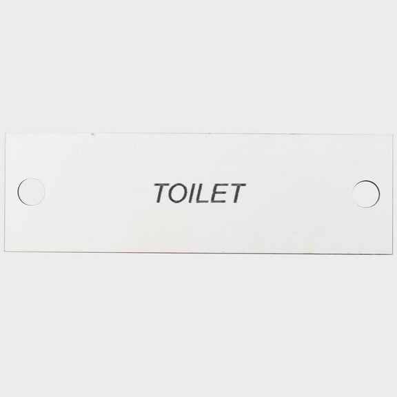 Rinker Boat Toilet Label Tag 228799 | 2 7/8 x 7/8 Inch White Plastic