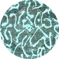 thumbnail image 1 of Ahgly Company Indoor Round Abstract Light Blue Modern Area Rugs, 4' Round, 1 of 4