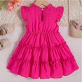thumbnail image 6 of WOLLED Toddler Baby Girls Summer Tutu Princess Dress Sleeveless Ruffle Cotton Dress 1-6T, 6 of 9