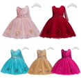 thumbnail image 2 of Verano niña flor cumpleaños tul vestido arco vestido de boda niños fiesta de noche princesa rojo rosa ropa bebé niña Bowknot vestidos 5T (etiqueta 130) Gao Jinjia LED, 2 of 2