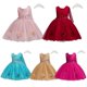 thumbnail image 2 of Verano niña flor cumpleaños tul vestido arco vestido de boda niños fiesta de noche princesa rojo rosa ropa bebé niña Bowknot vestidos 7-8T (etiqueta 150) Gao Jinjia LED, 2 of 2