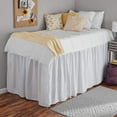 thumbnail image 4 of College Dorm Bedskirt, 50 Inch Drop 100% Microfiber Lightweight Ruffled, Twin-XL Size (39" x 80") Elastic Bed Skirt - White Solid, 4 of 7