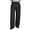 Black, variant on Mens Wide Leg Fleece Lined Dress Pants Old Money Baggy Elastic Waist Relaxed Trousers