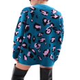 thumbnail image 3 of Pull Tricoté à Manches Longues pour Femmes Cardigan Ouvert Imprimé Léopard Surdimensionné, 3 of 4
