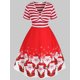 thumbnail image 1 of Más el tamaño de la raya la línea vestido de Santa Claus Navidad Rosegal vestidos vintage tallas grandes, 1 of 5