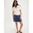 thumbnail image 5 of Women'S Denim A-Line Pleated Skirt Casual High Waisted Ruffle Flared Mini Skirts XL, 5 of 8