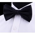 thumbnail image 3 of LAICAIW Mens Solid Color Double Fold Pre-tied Bow Tie and Pocket Square Cufflink Set with Gift Box, 3 of 7