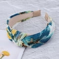 thumbnail image 6 of Unique Bargains 1 Pc Exquisite Printed Crumpled Knot Headband Navy Blue Yellow, 6 of 6