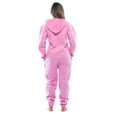thumbnail image 3 of 6456-BLK-L #FollowMe Adult Onesie with Patches / Pajamas / Jumpsuit (Pink / Grey Heather, XX-Large), 3 of 4