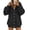 Black, variant on Fesfesfes Women's Casual Full Zip Hooded Sweatshirt Fleece Lined Drawstring Waist Long Sleeve Hoodie Jacket with Pockets Loose Fit Solid Color Athletic Top