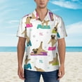 thumbnail image 4 of Fotbe Yoga Dogs Poses Hawaiian Shirt For Men Unisex Summer Beach Casual Short Sleeve Cotton Linen Button Down Shirts-Large, 4 of 9
