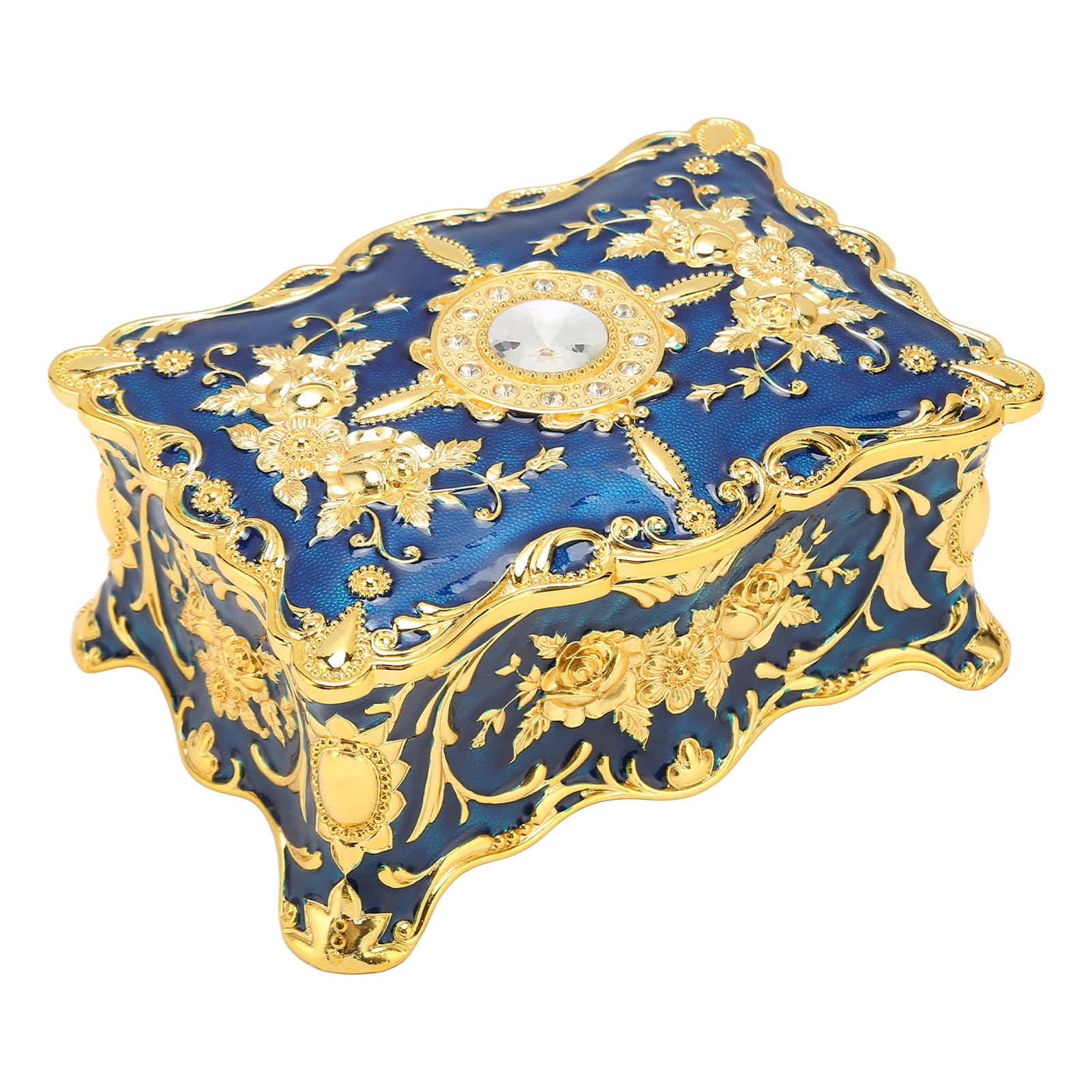 Vintage Jewelry Box, Vintage Trinket Box Double Layer For Makeup Table