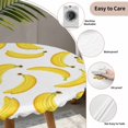 thumbnail image 3 of Yellow Banana Round Tablecloth for 45-54 Inch Tables, Fitted Table Cover with Elastic Edge, Summer Tropical Fruits Watercolor Waterproof Outdoor Table Cloth Protector for Patio Garden Dinner Picnic, 3 of 9