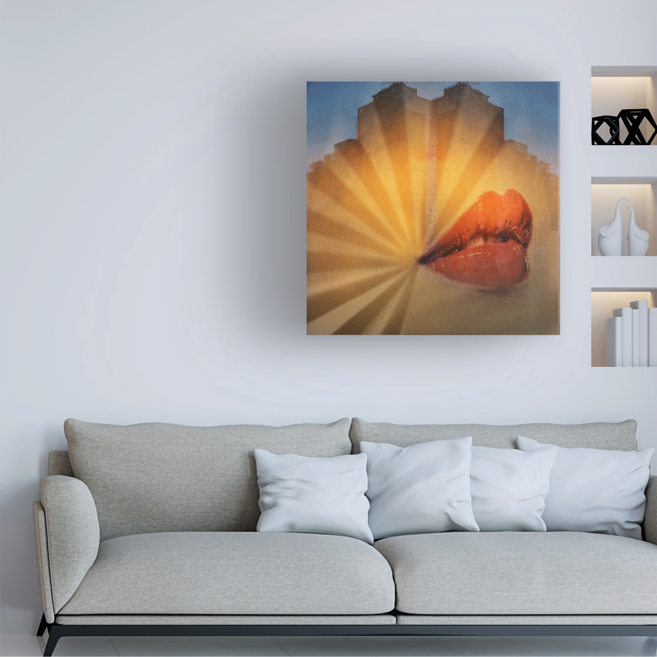 Trademark Fine Art Peter Hammer The Kiss Of Red Lips Canvas Wall Art