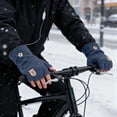 thumbnail image 3 of Hearth & Gear Heating With USB Connection Thermal Wear For Cold Weather Half Finger Flip Design Thick Velvet For Insulation Versatile Heated Hand Gear For Outdoors Desk Pedal Bike Steppers for, 3 of 4