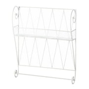 Accent Plus Scrolled White Wire Wall Shelf