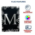 thumbnail image 4 of America Forever Winter Monogram Letter M House Flag Vertical Double Sided 28 x 40 inches Christmas Holiday Seasonal Flags for Outdoor, Yard, Porch Decoration, Silver Snowflakes Decoration, 4 of 4