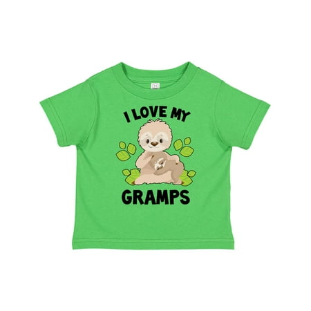 

Inktastic Cute Sloth I Love My Gramps with Green Leaves Gift Toddler Boy or Toddler Girl T-Shirt