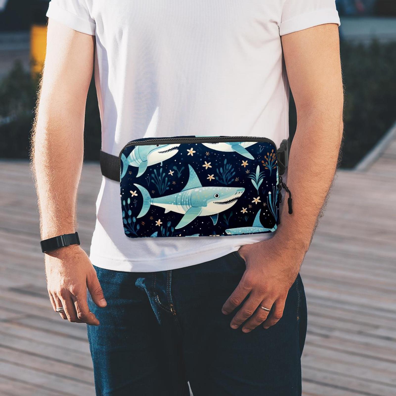 Motorcycle theme Waist Pack Running Belt Fanny Packs Lightweight Adjustable with Extension Strap Unisex
