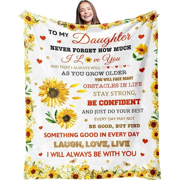 daughter gifts blanket 50"x60" - daughter gift from mom - Best birthday gifts for daughter - perfect daughter gifts ideas - to my daughter gifts throw blanket - daughter gift Sunflower Blanket