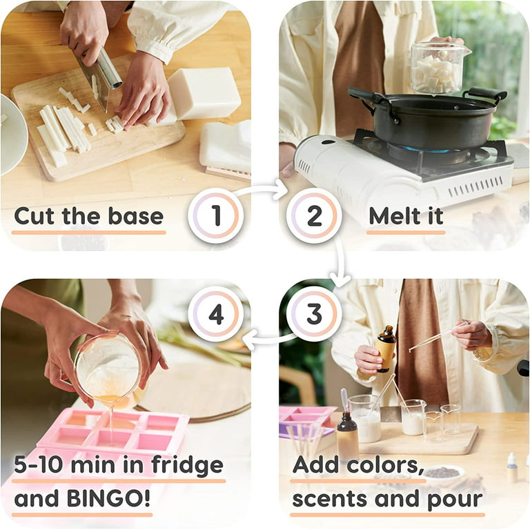  Goats Milk Soap Base 2LB: DIY Melt & Pour Goat's Milk Glycerin  Soap Base Kit + How to Make Soap ebook : Arts, Crafts & Sewing