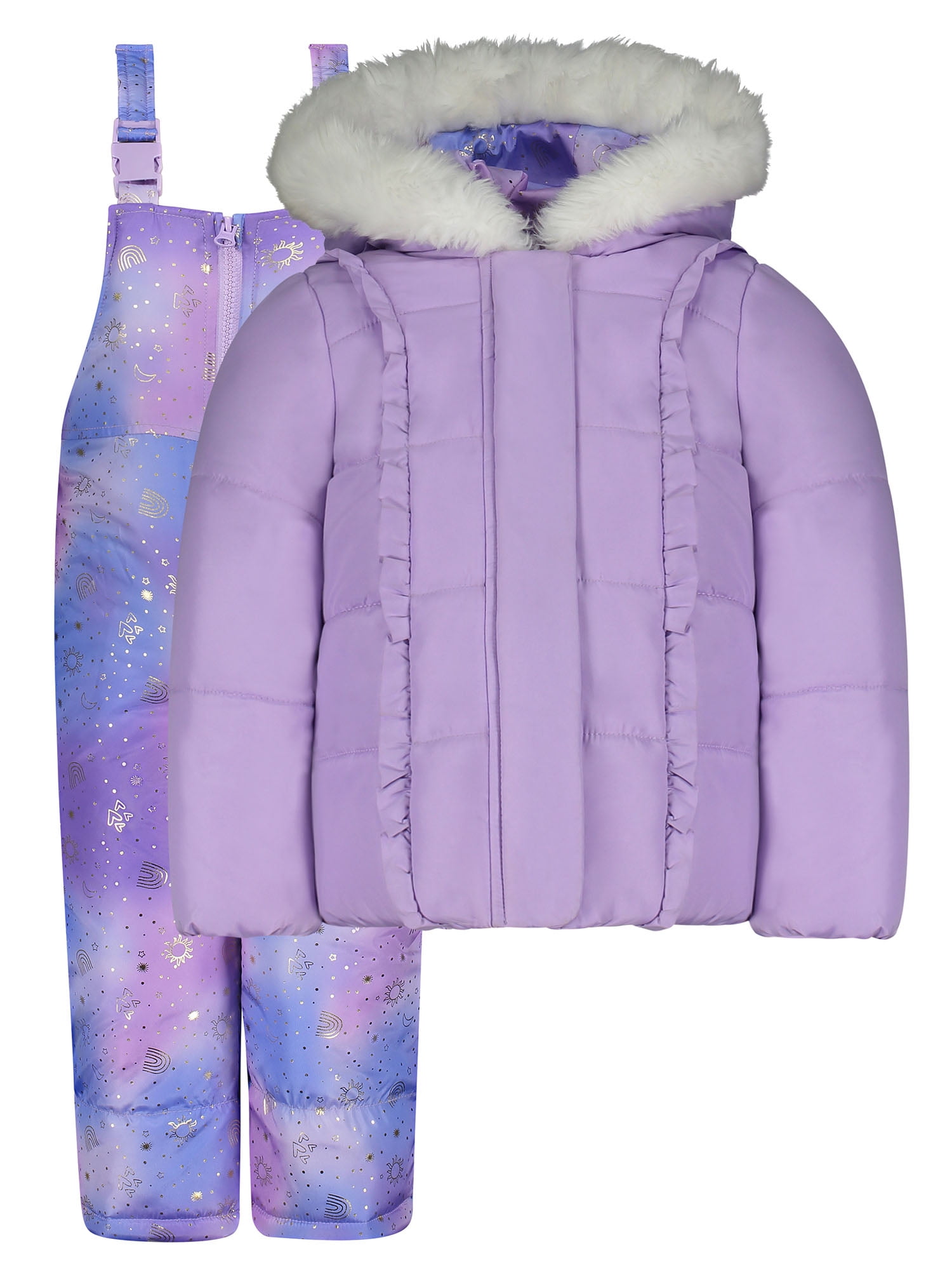 2 Piece Girls Heavyweight Winter Snowsuit Jacket and Snow Pants Lilac