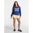 thumbnail image 2 of No Boundaries Off the Shoulder Sweatshirt with Long Sleeves, Midweight, Women’s XXS-4X, 2 of 5