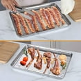 thumbnail image 4 of Baking Sheet with Rack x Stainless Steel Quarter Sheet Pan with Wire Cooling Rack Set for Toaster Oven Roasting Metal Bacon Cookie Trays Nonstick & Rust Dishwasher, 4 of 9