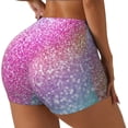 thumbnail image 2 of Kdxio Fun Rainbow Print Workout Shorts for Women Seamless Soft Smooth Gym Yoga Scrunch Active Shorts, 2 of 9