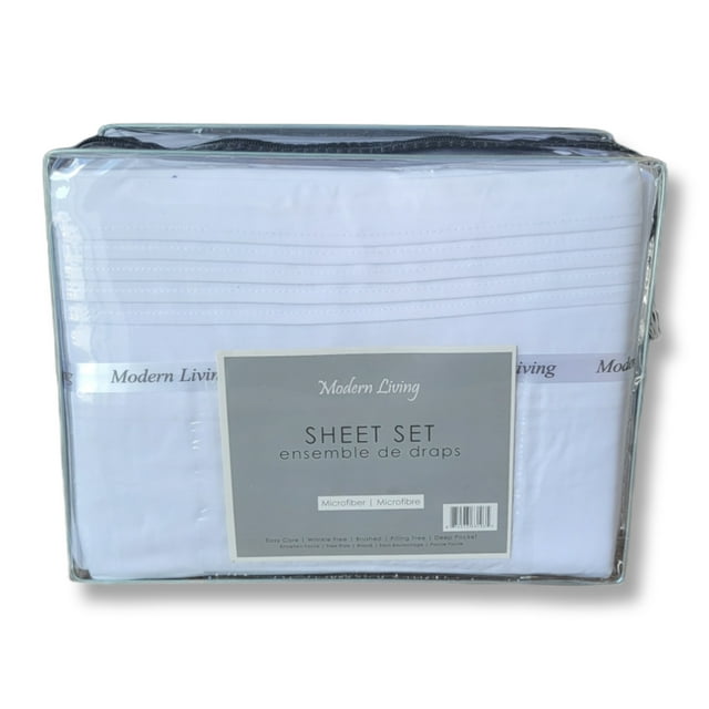 Cotton House - Microfiber Sheet Set, Wrinkle Free, King Size, Blanc