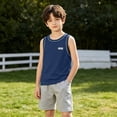 thumbnail image 4 of BCSIOAOI Boys Tank Tops,Crew Neck Contrast Trim Sleeveless Solid Casual Tank Tops Navy 7-8 Years, 4 of 9
