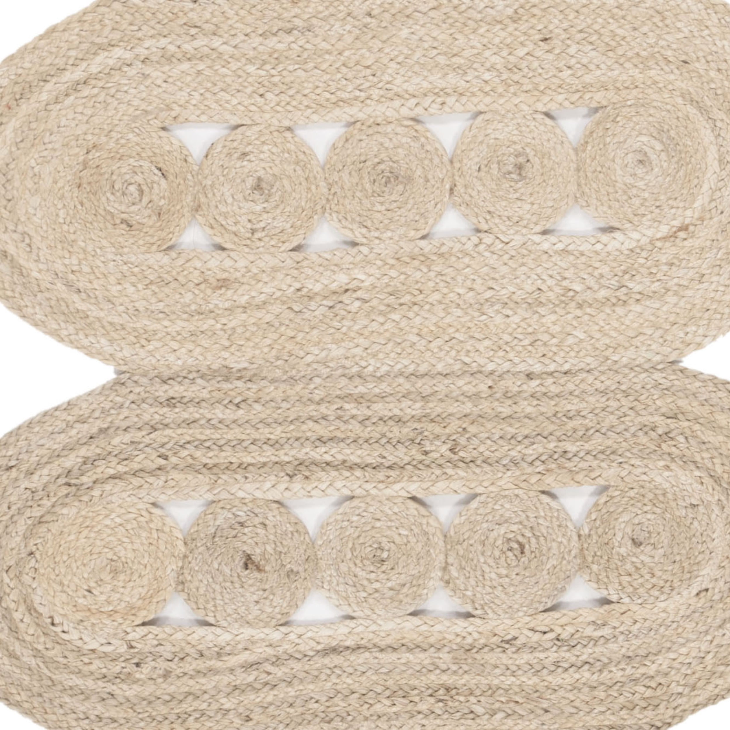 SAFAVIEH Natural Fiber Kaelee Braided Geometric Jute Runner Rug, Ivory, 2'6" x 8'