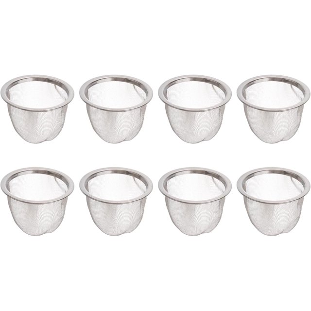 Alipis Stainless Steel Tea Filter, 8pcs Fine Mesh Strainer Insert Metal Teapot Replacement Tea Steeper Basket 6.5cm