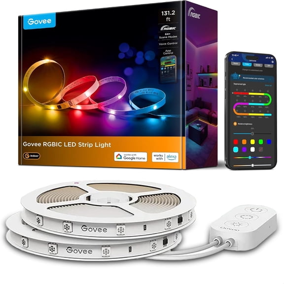 Govee RGBIC LED Strip Lights,Color Changing Lights for Home Decor,2* 65.6ft