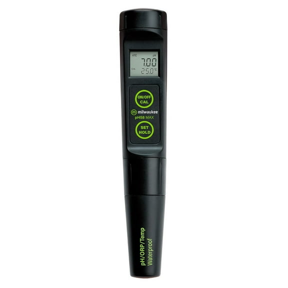 Milwaukee Instruments pH/ORP/Temp Meter, Dual Level Tester Electrode PH58, 0.1 pH, 250 Hrs Battery