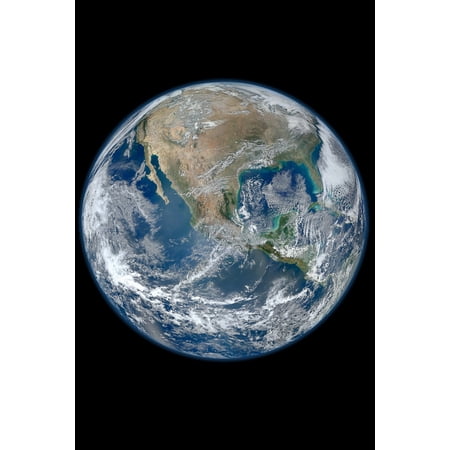 24"x36" Gallery Poster, North America from low earth orbit Suomi
