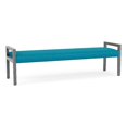 thumbnail image 1 of Pemberly Row Waiting Reception 3 Seat Bench Wood Frame in Teal, 1 of 5