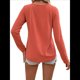 thumbnail image 2 of Camisetas de Verano con Cuello en V para Mujer, Estilo Informal, Tipo Túnica con Botones y Cuello Henley Color Naranja XL, 2 of 7