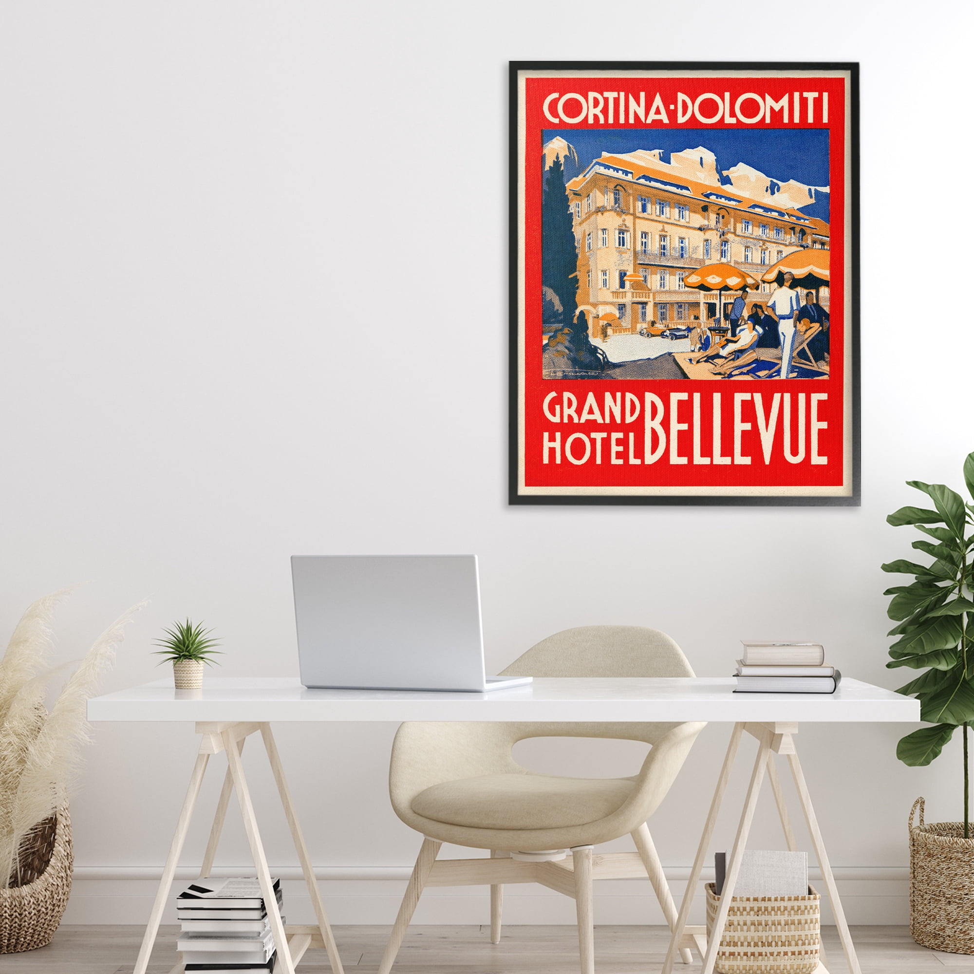 Stupell Industries Grand Hotel Bellevue Vintage Black Framed Giclee Art, design by Print Collection