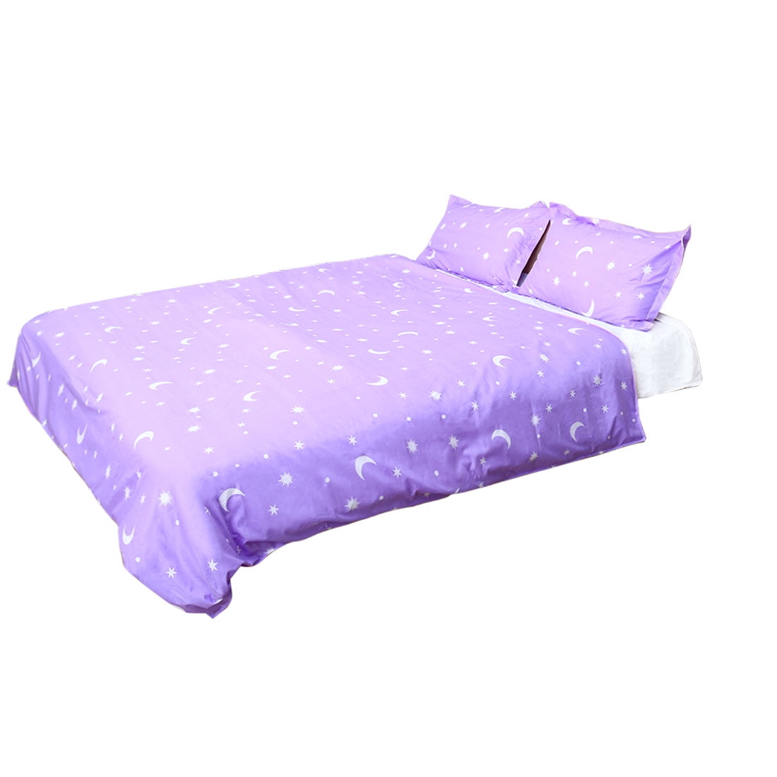 Home Bedroom Moon Stars Pattern Duvet Cover Pillowcase Bedding Set