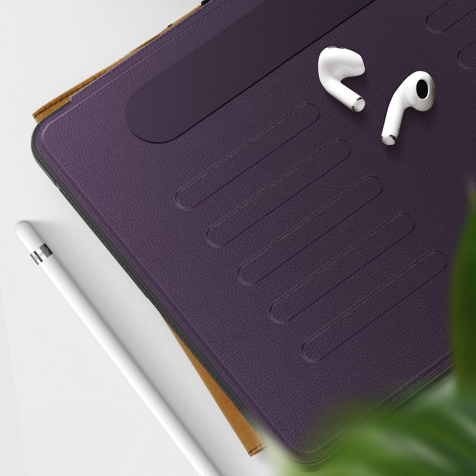 Business-Style Case for Apple iPad 9th/8th/7th Generation (2021/2020/2019) 10.2", PU Leather Protective Folio Heavy-Duty Case with Magnetic Stand /Pencil Holder /Auto Sleep Wake Function, Purple