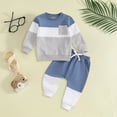 thumbnail image 2 of TOWED22 Toddler Baby Boys Fall Winter Clothes Set Long Sleeve Sweatshirt and Pants Outfit 2 Piece Casual Clothing(Sky Blue,2-3 Y), 2 of 6