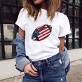 thumbnail image 2 of Dyegold Summer Tops for Women 2023 Trendy, Dressy Blouses for Women American Flag 4th July Graphic T-Shirts Round Neck Short Sleeve Basic Loose ​Tops Tee Tunic, 2 of 6