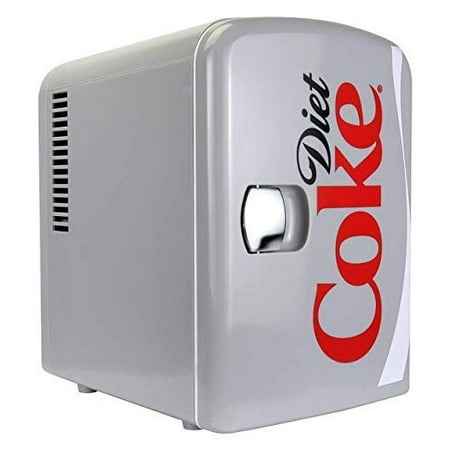 Coca-Cola Diet Coke 4L Cooler/Warmer 12V DC 110V AC Mini Fridge, Gray
