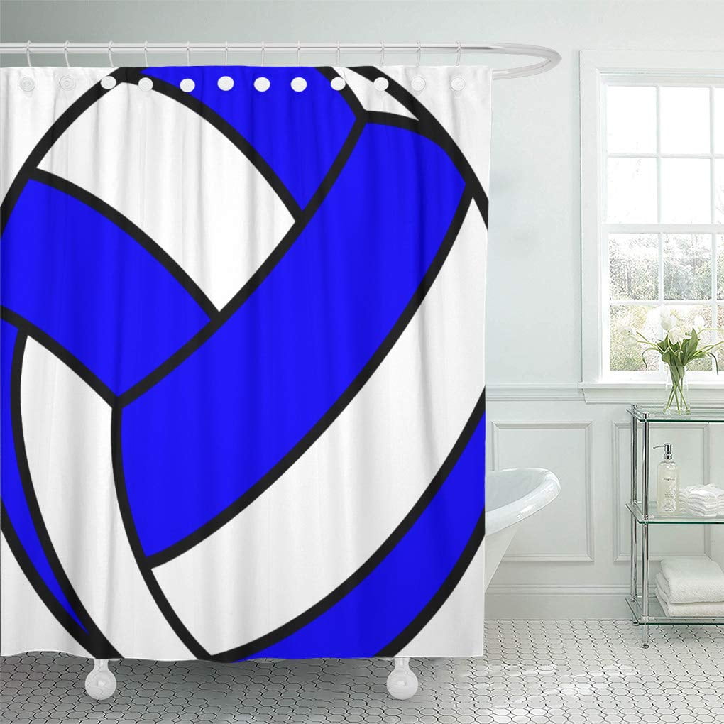 SUTTOM Volley Volleyball Ball Sports Beach Indoor Shower Curtain 60x72