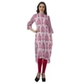 thumbnail image 3 of Moomaya Cotton Mandarin Collar Kurti For Women Knee Long Printed Plus Size Dresses, 3 of 6