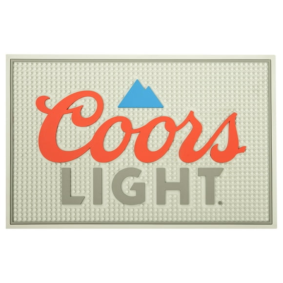Coors Light Bar Mats for Countertop - 18x12 inches, Non-Slip Rubber Backing, Home Bar Accessories
