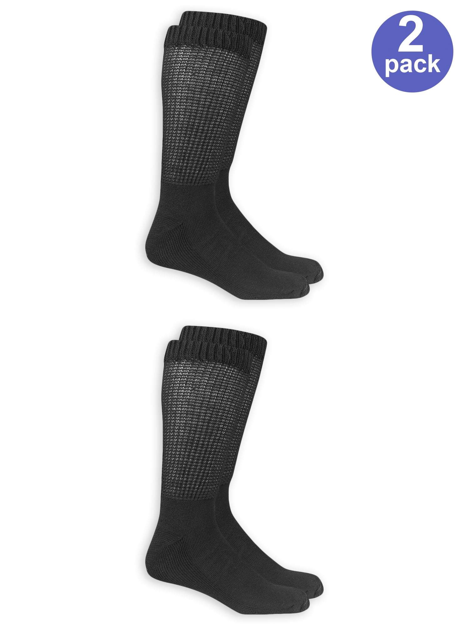 Men's Big and Tall Diabetic Crew Socks 2 Pack