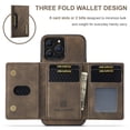 thumbnail image 6 of SaniMore Case for iPhone 14 Pro Max 6.7", Retro PU Leather Case Soft TPU Inner Detachable Magnetic Folding Card Pocket Flip Kickstand Anti-drop Shockproof Protectiive Case For iPhone 14 Pro Max,Coffee, 6 of 9